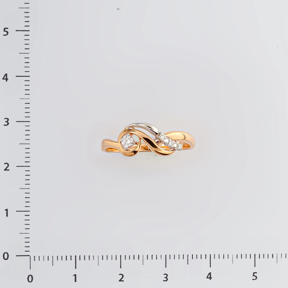 Кольцо с бриллиантом из красного золота 585 пробы