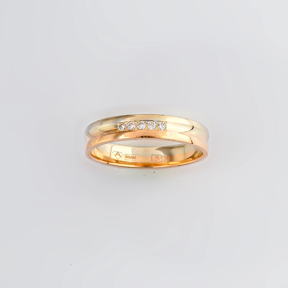 Кольцо с бриллиантом из красного золота 585 пробы