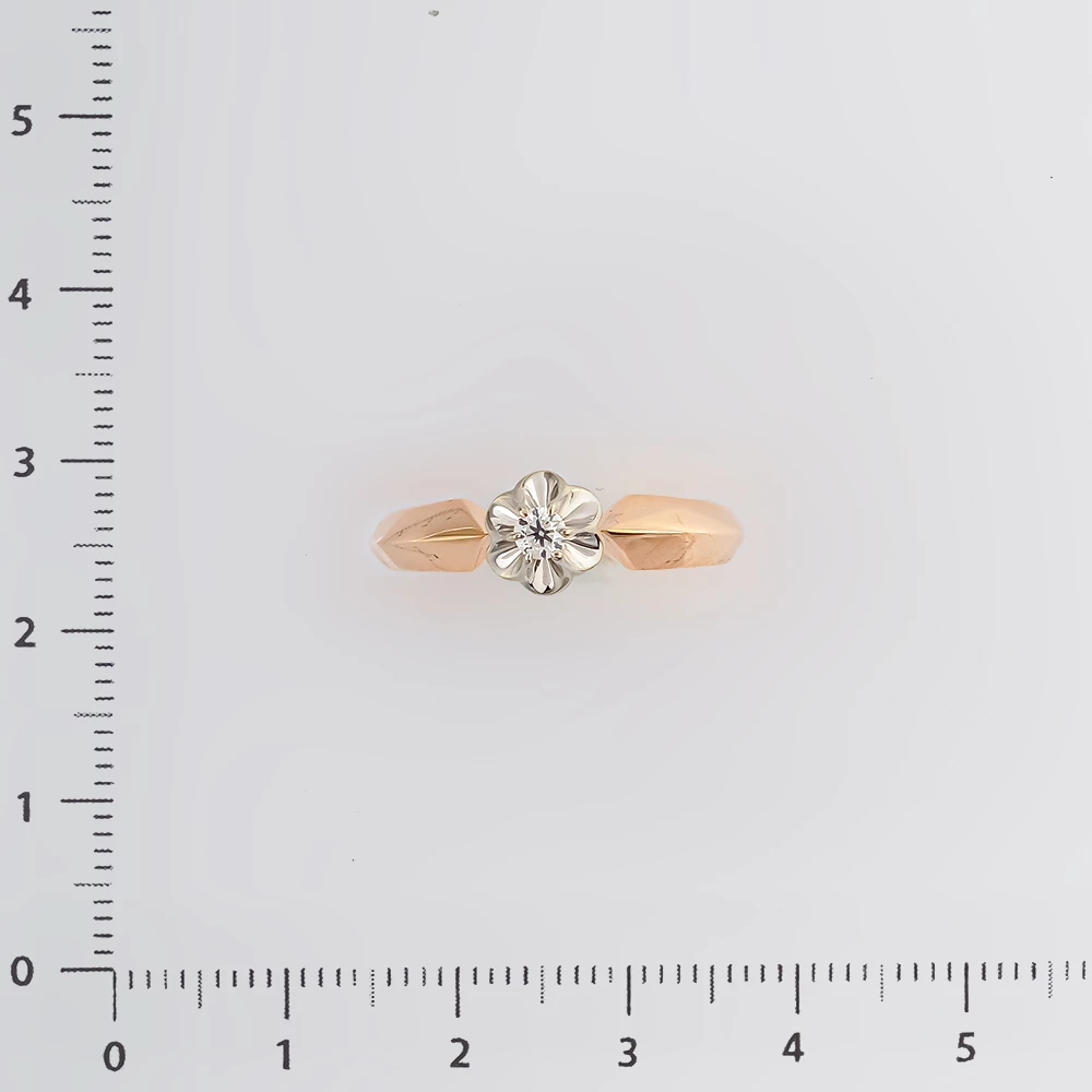 Кольцо с бриллиантом из красного золота 585 пробы