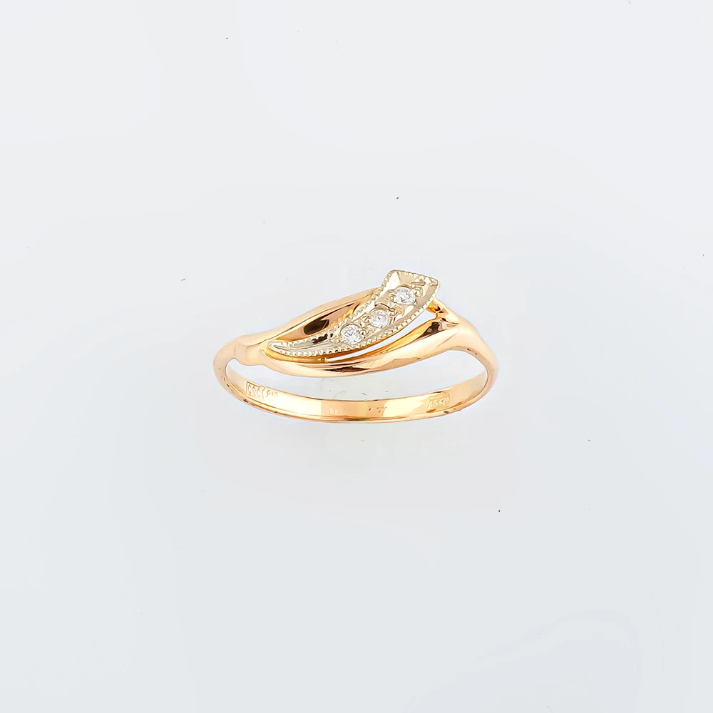 Кольцо с бриллиантом из красного золота 585 пробы