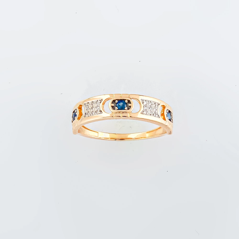 Кольцо с сапфиром из красного золота 585 пробы Кольцо с сапфиром из красного золота 585 пробы