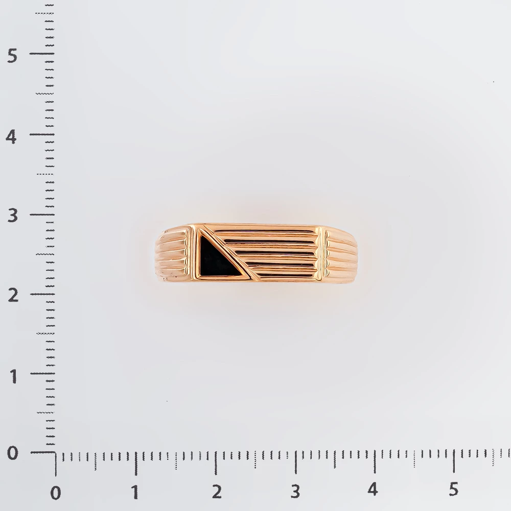 Кольцо с ониксом из красного золота 585 пробы