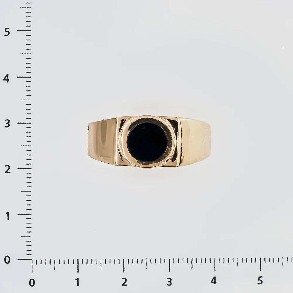 Кольцо с ониксом из красного золота 585 пробы