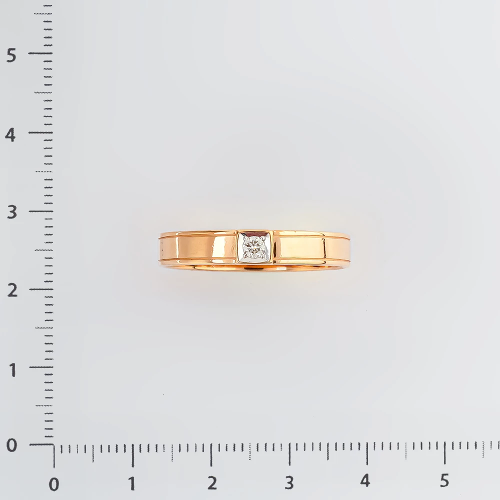 Кольцо с бриллиантом из красного золота 585 пробы