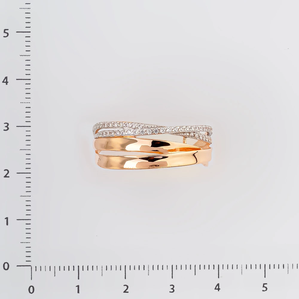 Кольцо с фианитом из красного золота 585 пробы Кольцо с фианитом из красного золота 585 пробы