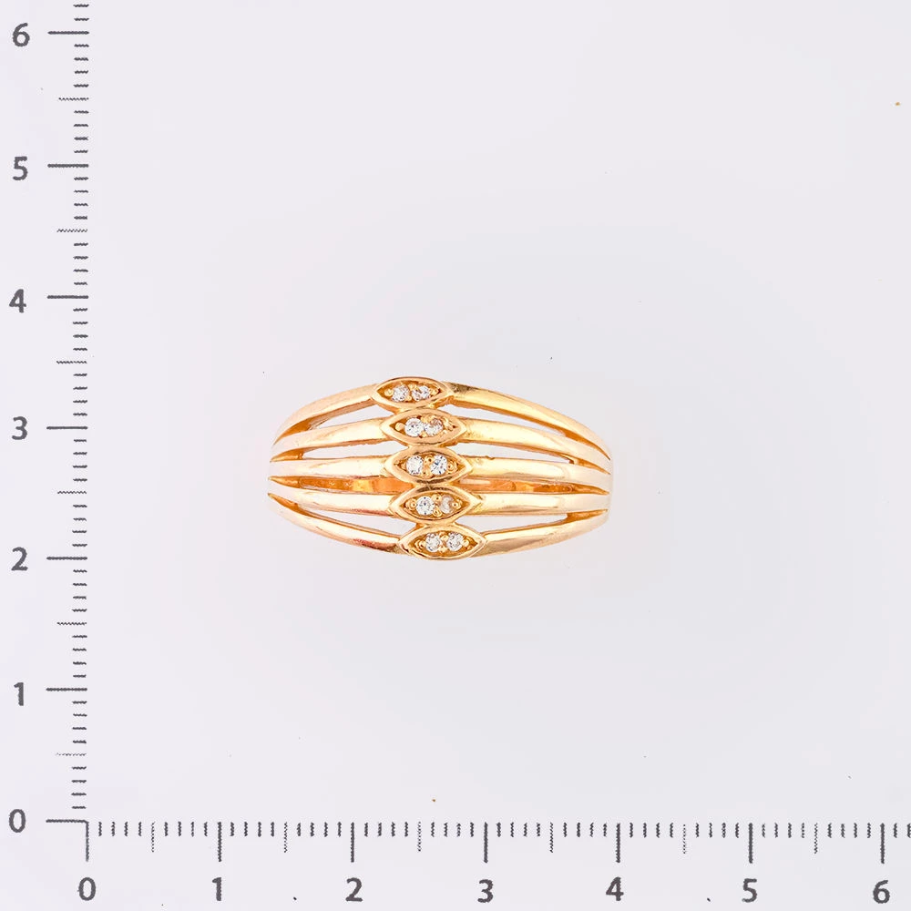 Кольцо с фианитом из красного золота 585 пробы Кольцо с фианитом из красного золота 585 пробы