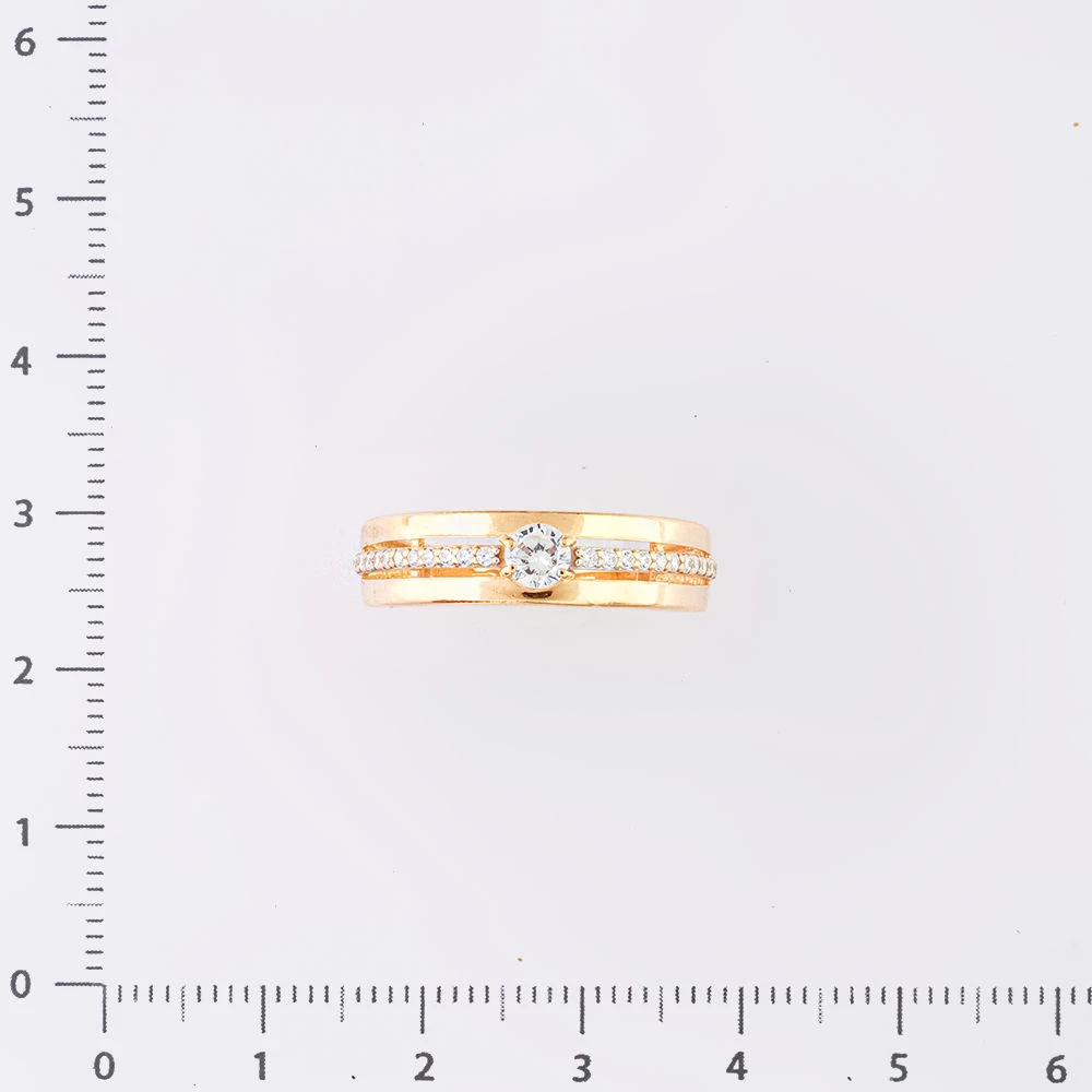 Кольцо с фианитом из красного золота 585 пробы Кольцо с фианитом из красного золота 585 пробы