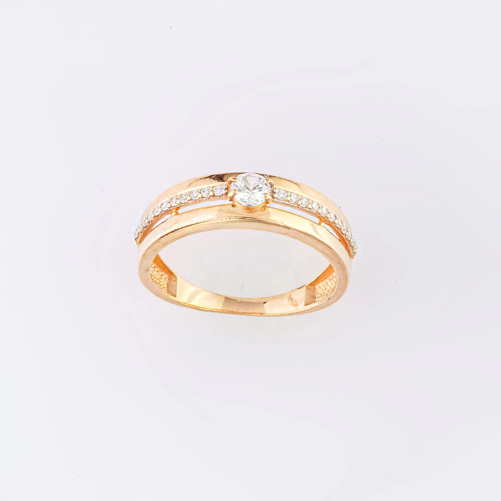 Кольцо с фианитом из красного золота 585 пробы Кольцо с фианитом из красного золота 585 пробы