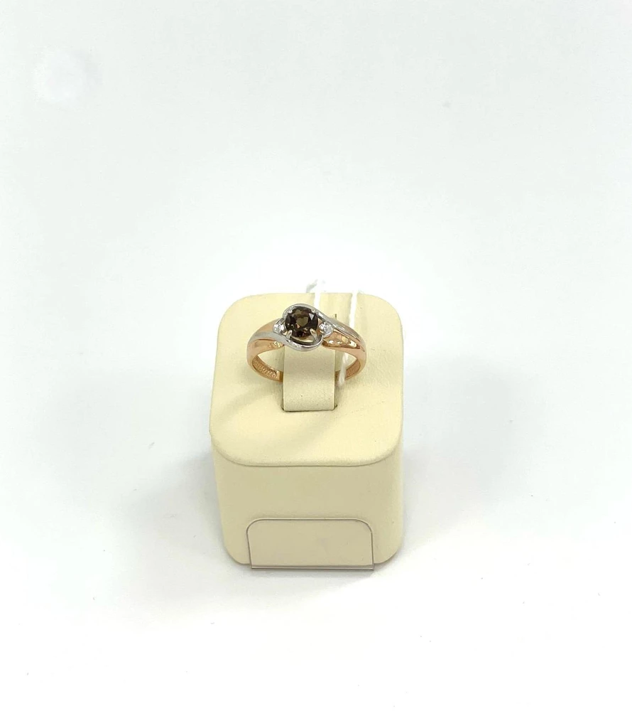 Кольцо с раух-топазом из красного золота 585 пробы Кольцо с раух-топазом из красного золота 585 пробы