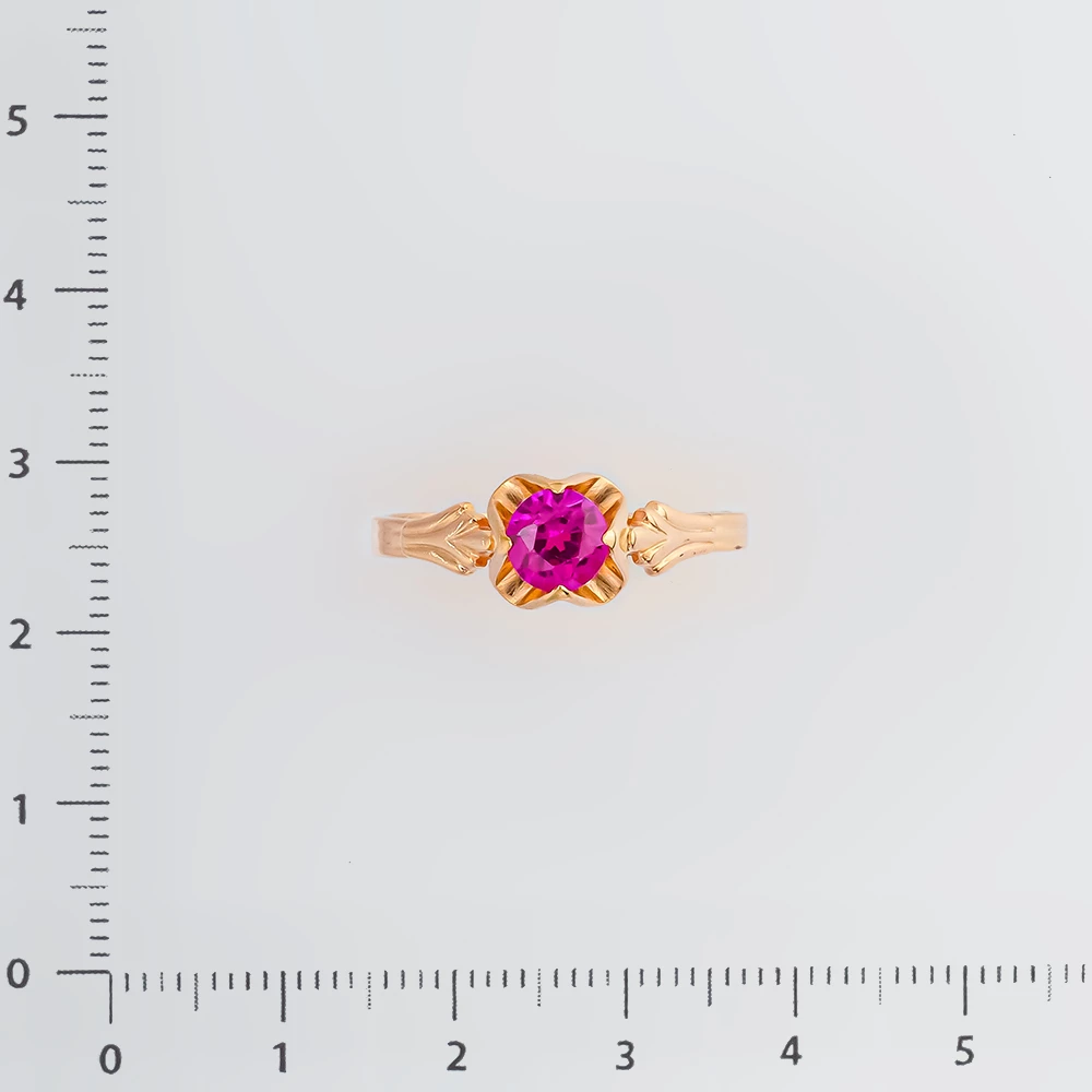 Кольцо с фианитом из красного золота 583 пробы Кольцо с фианитом из красного золота 583 пробы