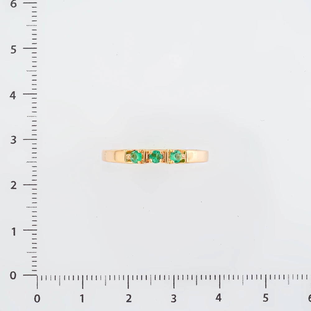 Кольцо с изумрудом из красного золота 585 пробы