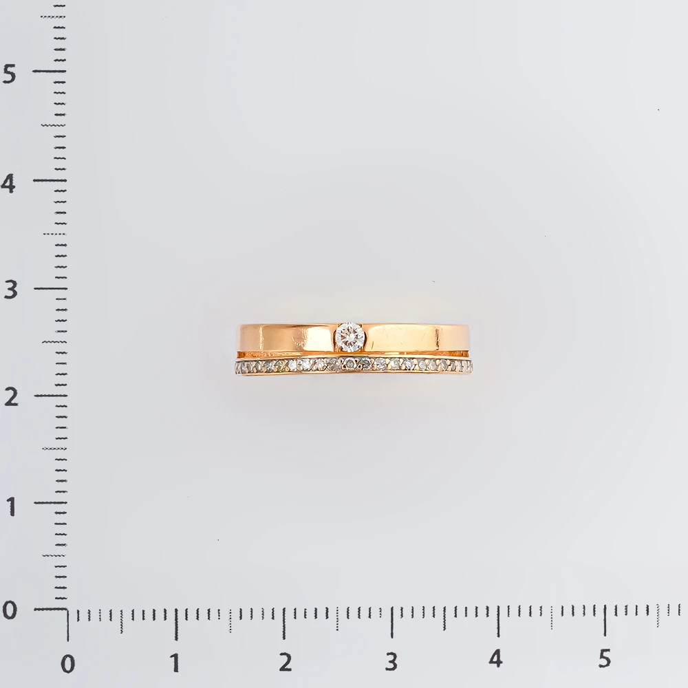 Кольцо с бриллиантом из красного золота 585 пробы