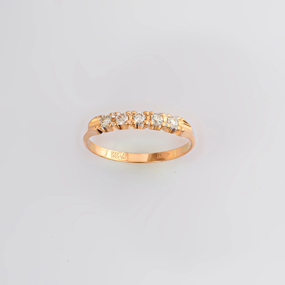 Кольцо с бриллиантом из красного золота 585 пробы