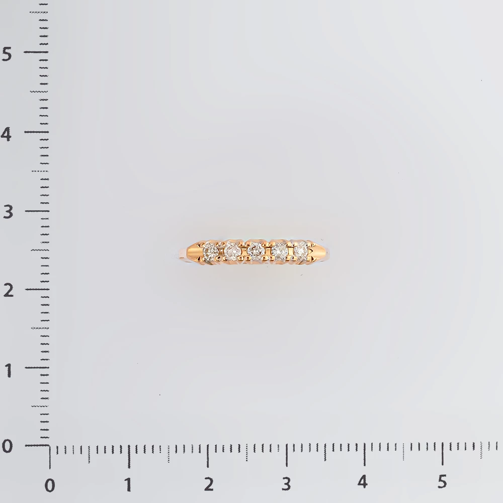 Кольцо с бриллиантом из красного золота 585 пробы