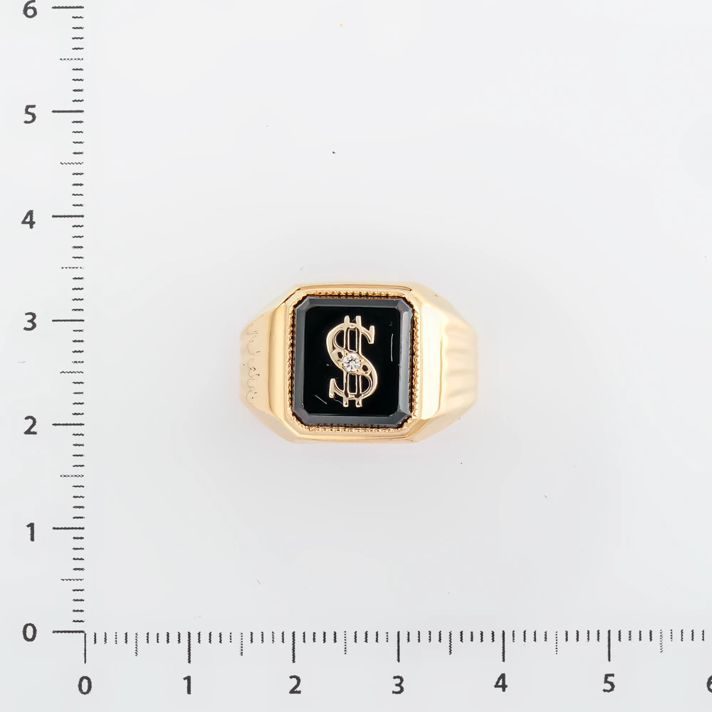 Кольцо с ониксом из красного золота 585 пробы