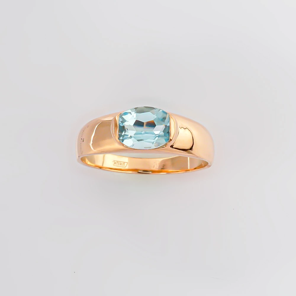 Кольцо с топазом из красного золота 585 пробы