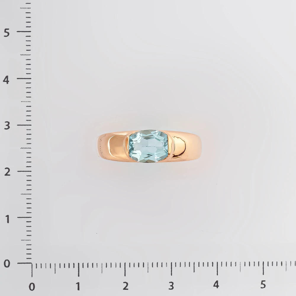 Кольцо с топазом из красного золота 585 пробы