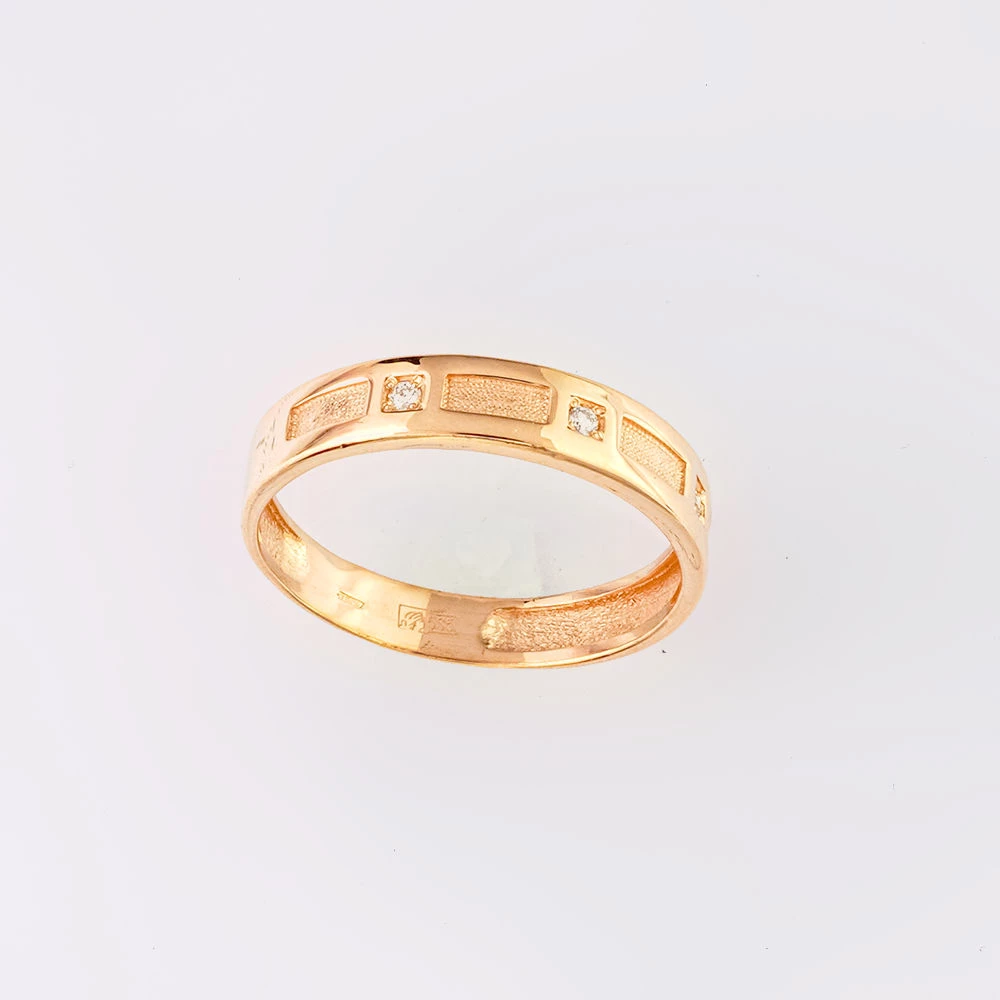 Кольцо с бриллиантом из красного золота 585 пробы