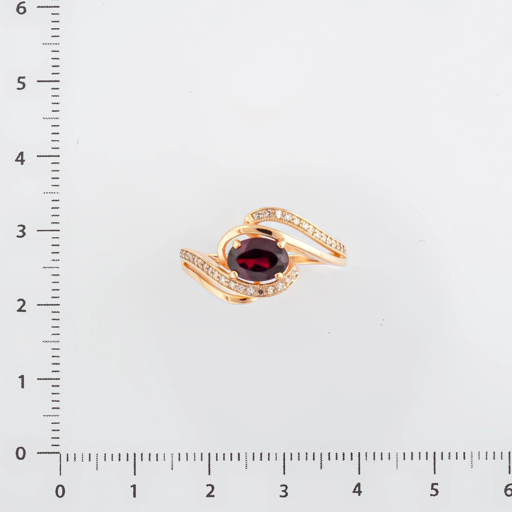 Кольцо с бриллиантом из красного золота 585 пробы