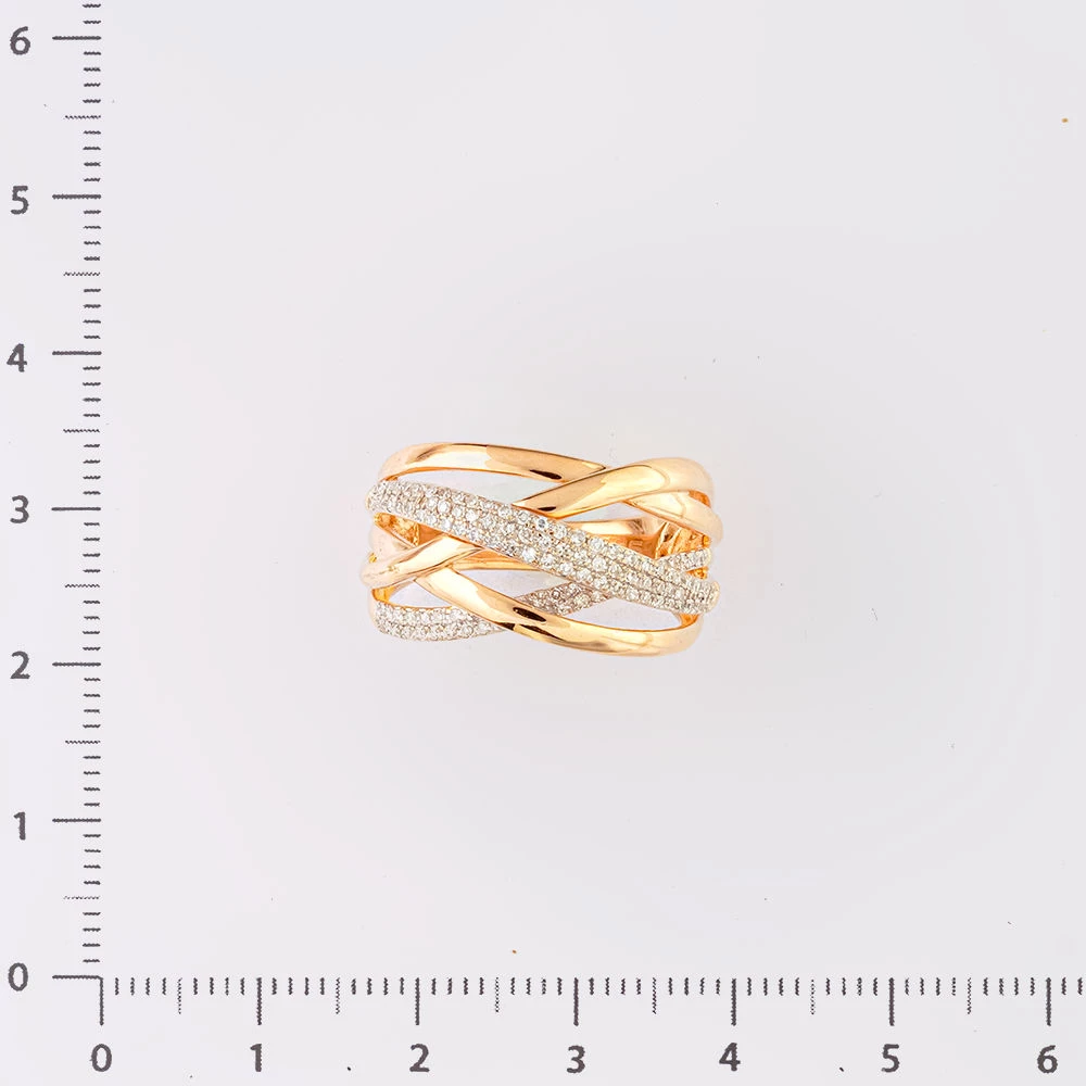 Кольцо с бриллиантом из красного золота 585 пробы