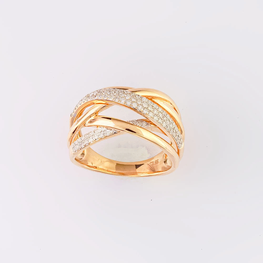 Кольцо с бриллиантом из красного золота 585 пробы