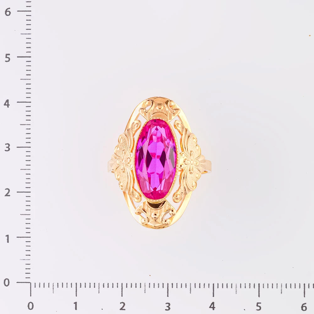 Кольцо с фианитом из красного золота 583 пробы Кольцо с фианитом из красного золота 583 пробы