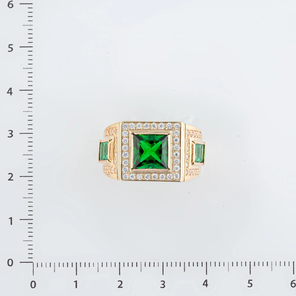 Кольцо с фианитом из красного золота 585 пробы