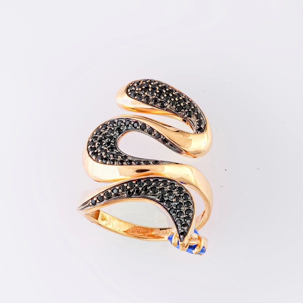 Кольцо с фианитом из красного золота 585 пробы Кольцо с фианитом из красного золота 585 пробы