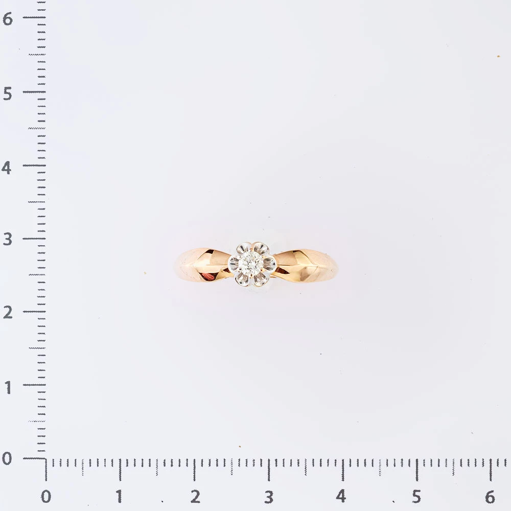 Кольцо с бриллиантом из красного золота 585 пробы