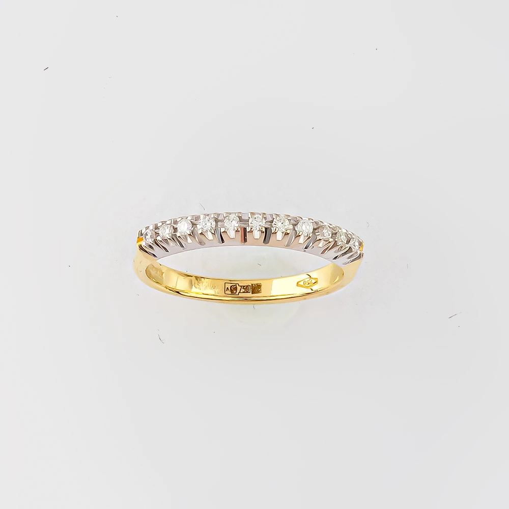 Кольцо с бриллиантом из желтого золота 750 пробы