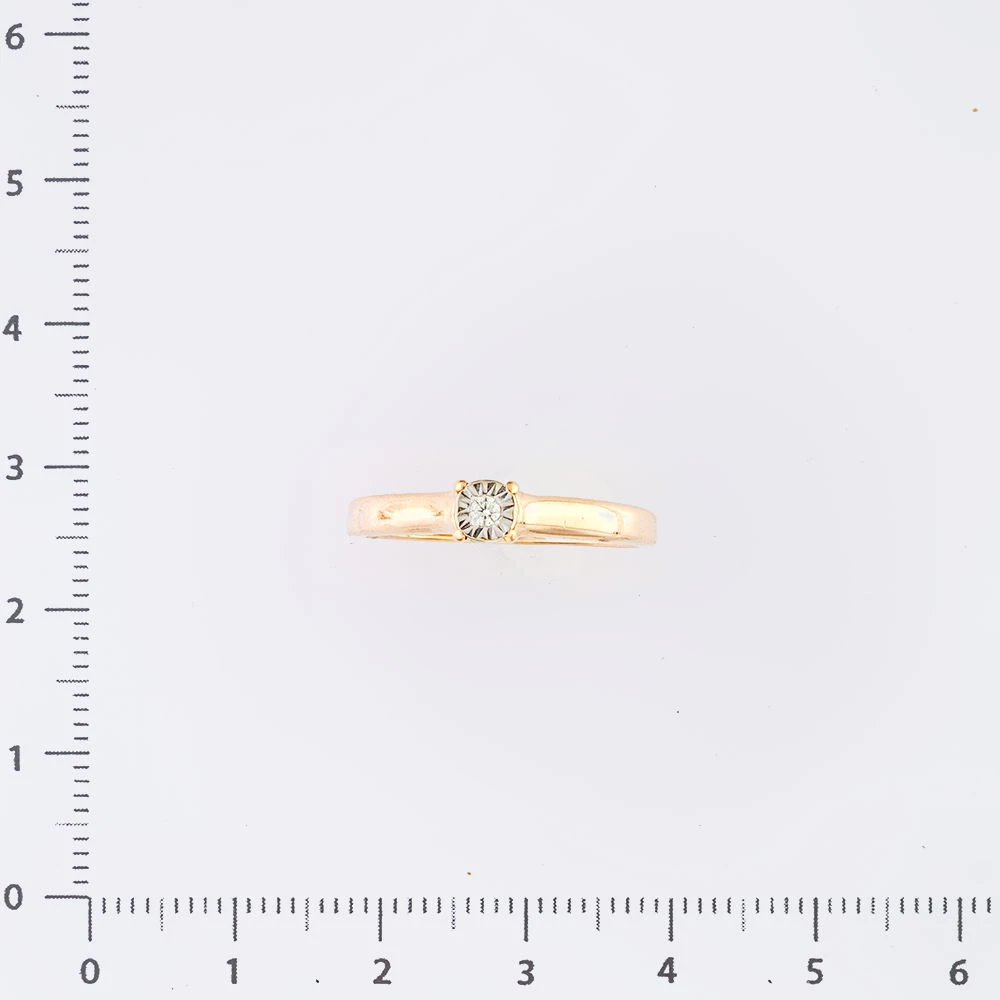 Кольцо с бриллиантом из красного золота 585 пробы