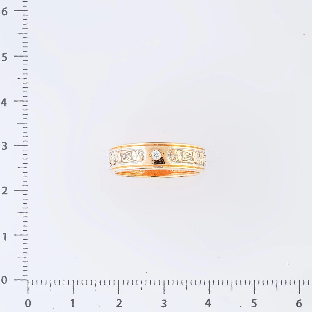 Кольцо с бриллиантом из красного золота 585 пробы