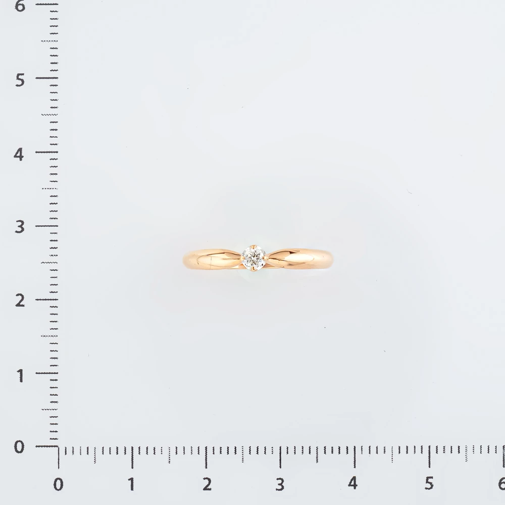 Кольцо с бриллиантом из красного золота 585 пробы