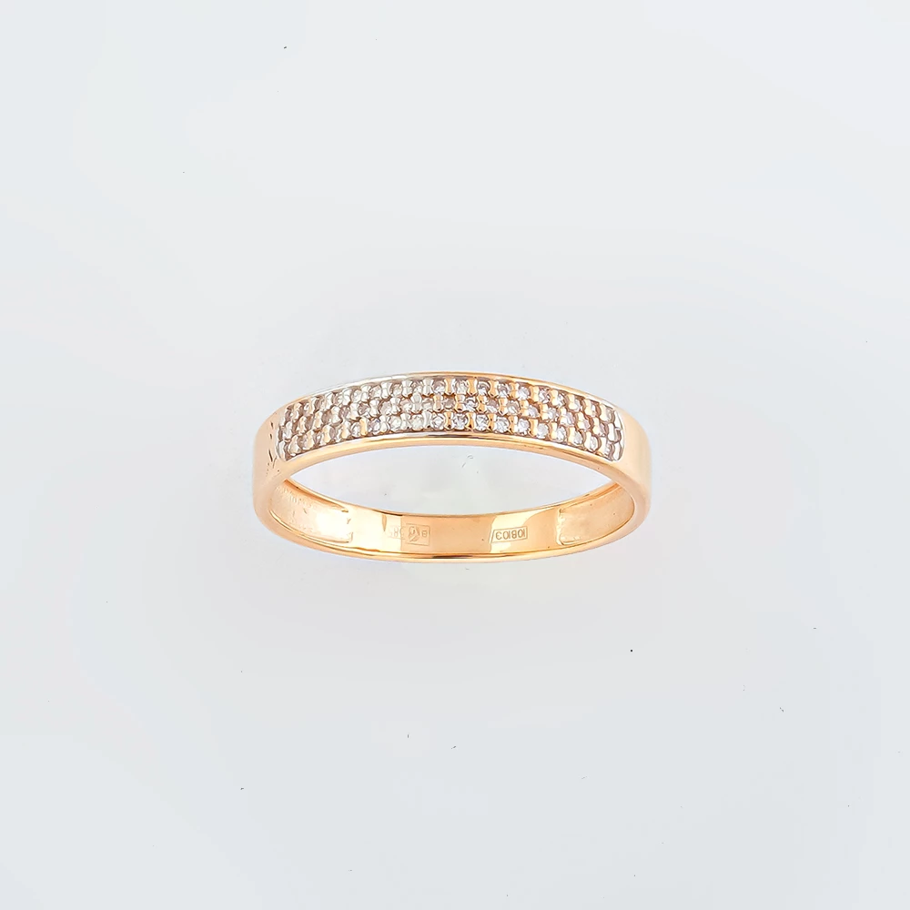 Кольцо с бриллиантом из красного золота 585 пробы