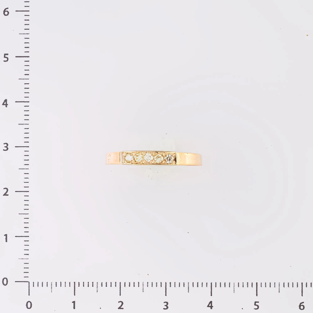 Кольцо с бриллиантом из красного золота 585 пробы