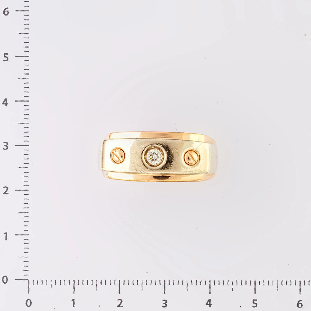 Кольцо с бриллиантом из красного золота 585 пробы