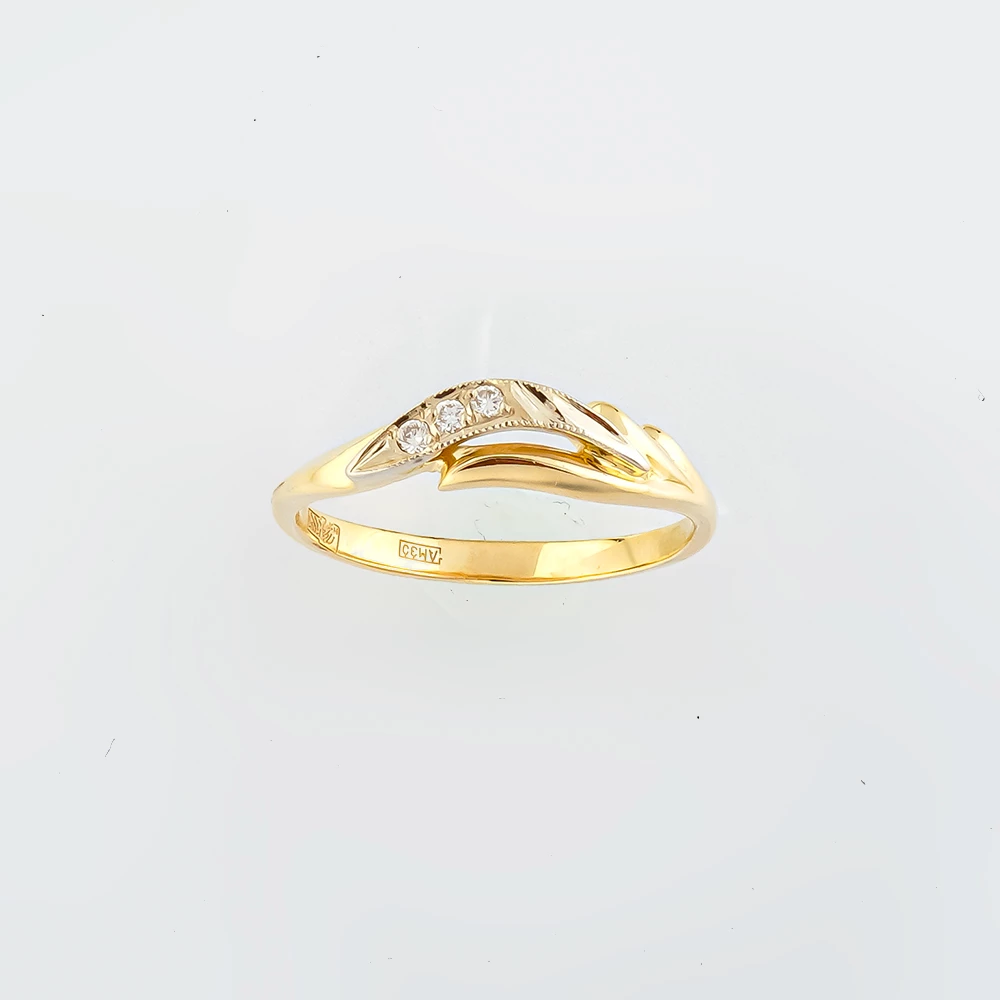 Кольцо с бриллиантом из желтого золота 585 пробы