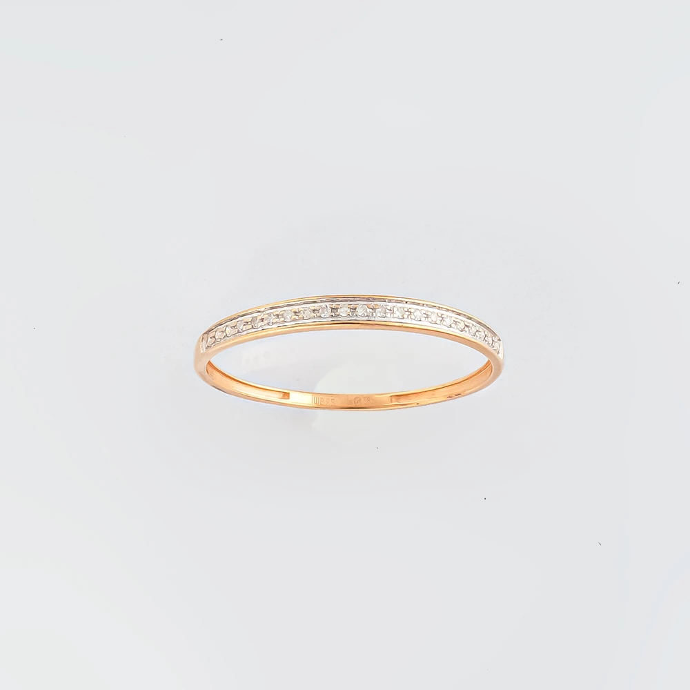 Кольцо с бриллиантом из красного золота 585 пробы