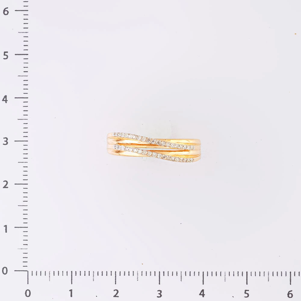 Кольцо с бриллиантом из красного золота 585 пробы