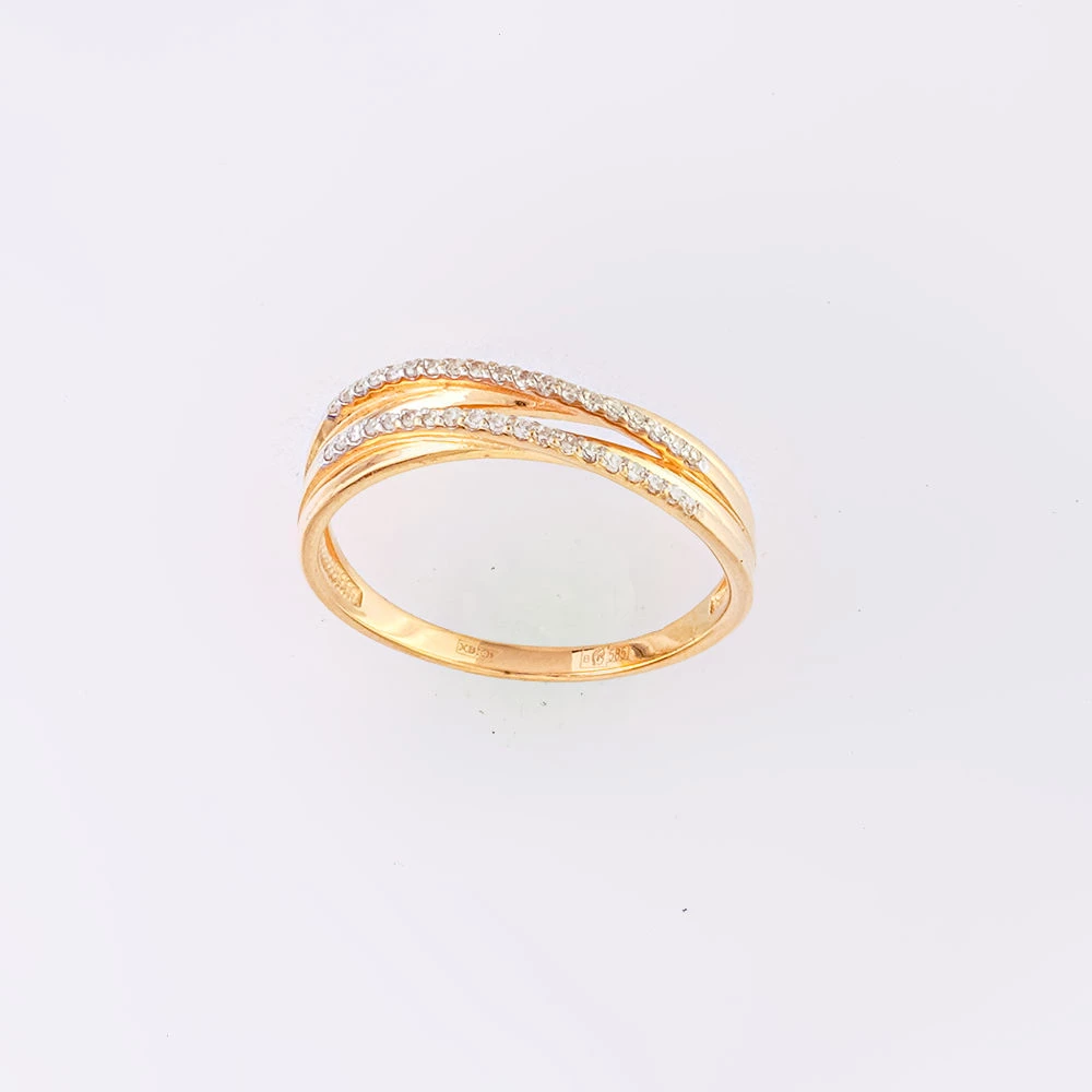 Кольцо с бриллиантом из красного золота 585 пробы