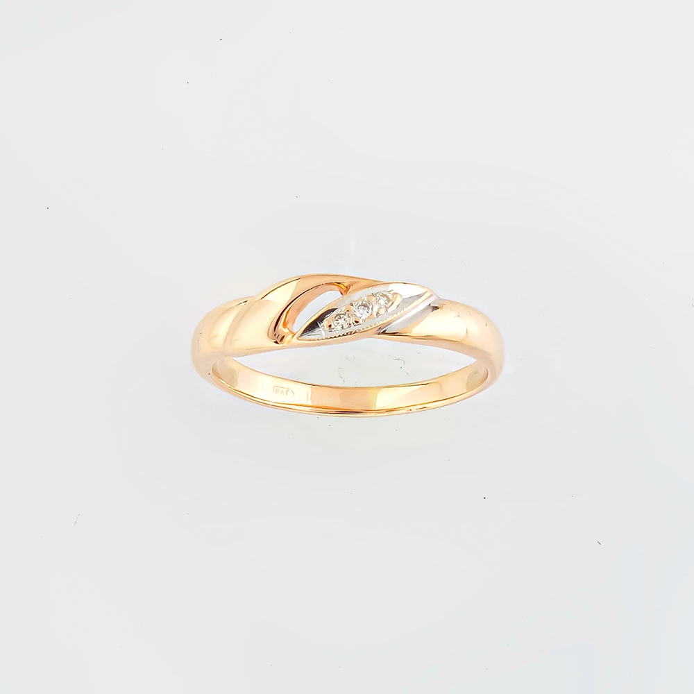 Кольцо с бриллиантом из красного золота 585 пробы