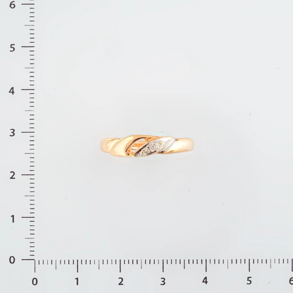 Кольцо с бриллиантом из красного золота 585 пробы