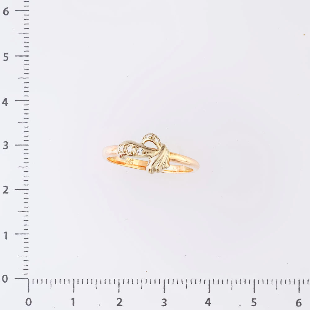 Кольцо с бриллиантом из красного золота 585 пробы