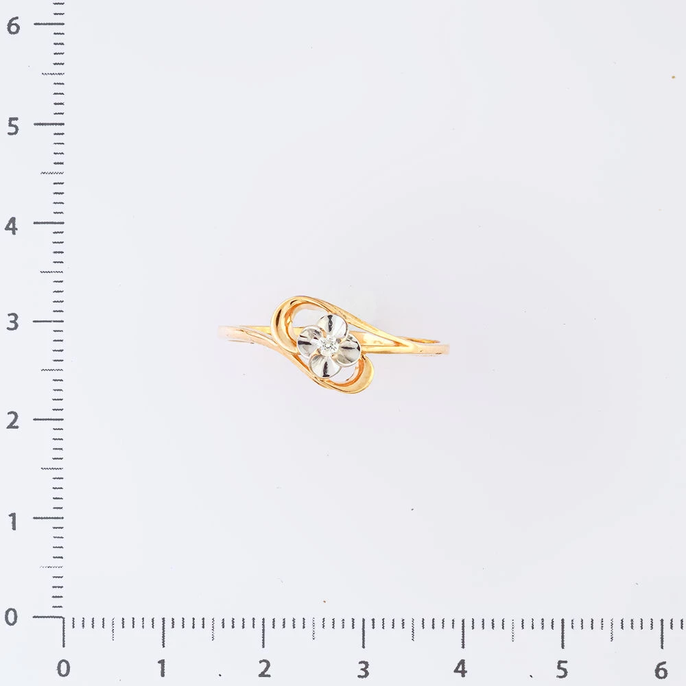 Кольцо с бриллиантом из красного золота 585 пробы