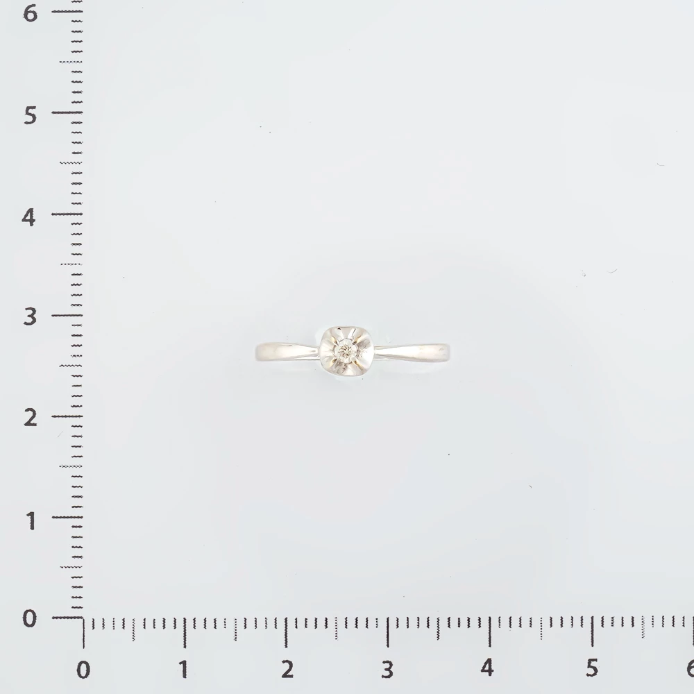 Кольцо с бриллиантом из белого золота 585 пробы