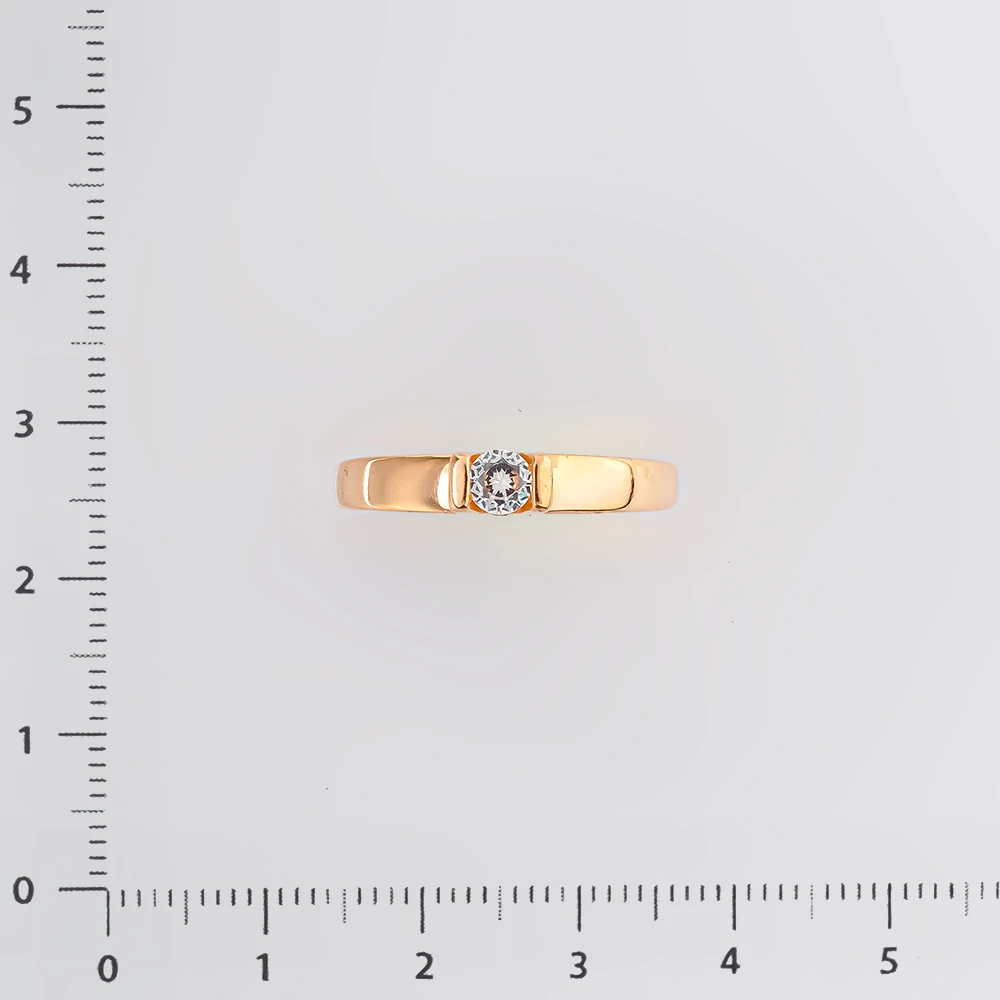 Кольцо с фианитом из красного золота 585 пробы Кольцо с фианитом из красного золота 585 пробы