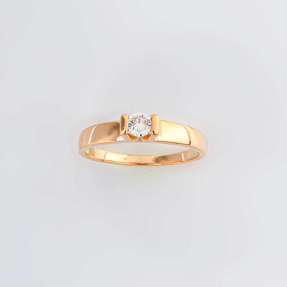 Кольцо с фианитом из красного золота 585 пробы Кольцо с фианитом из красного золота 585 пробы