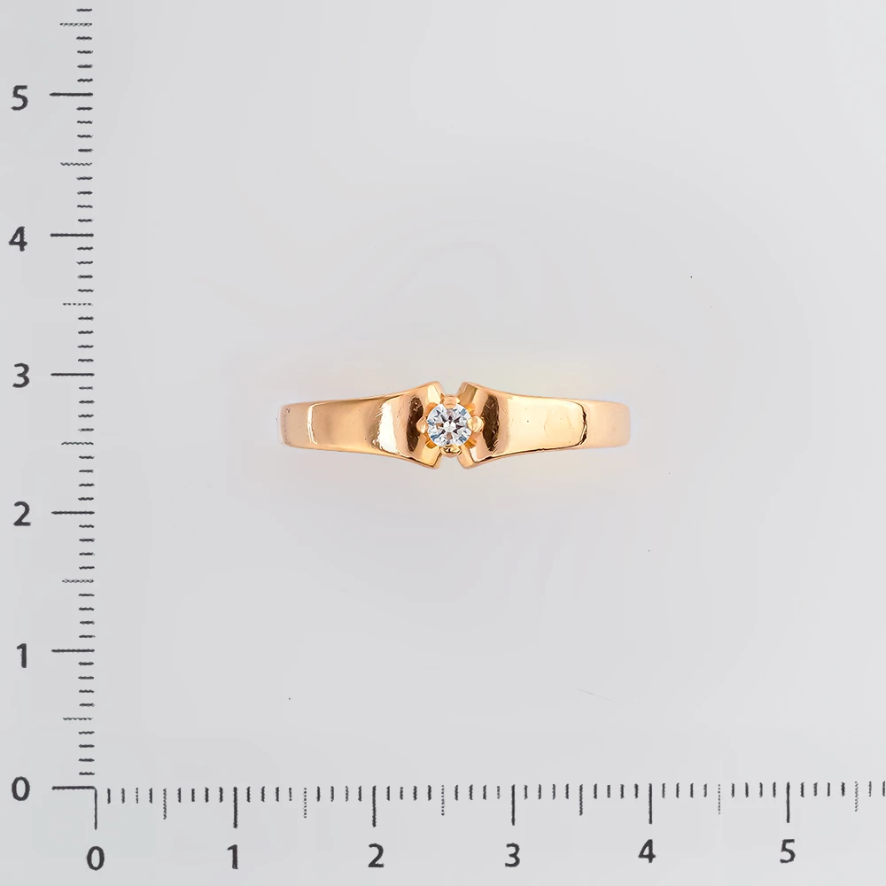 Кольцо с фианитом из красного золота 585 пробы Кольцо с фианитом из красного золота 585 пробы