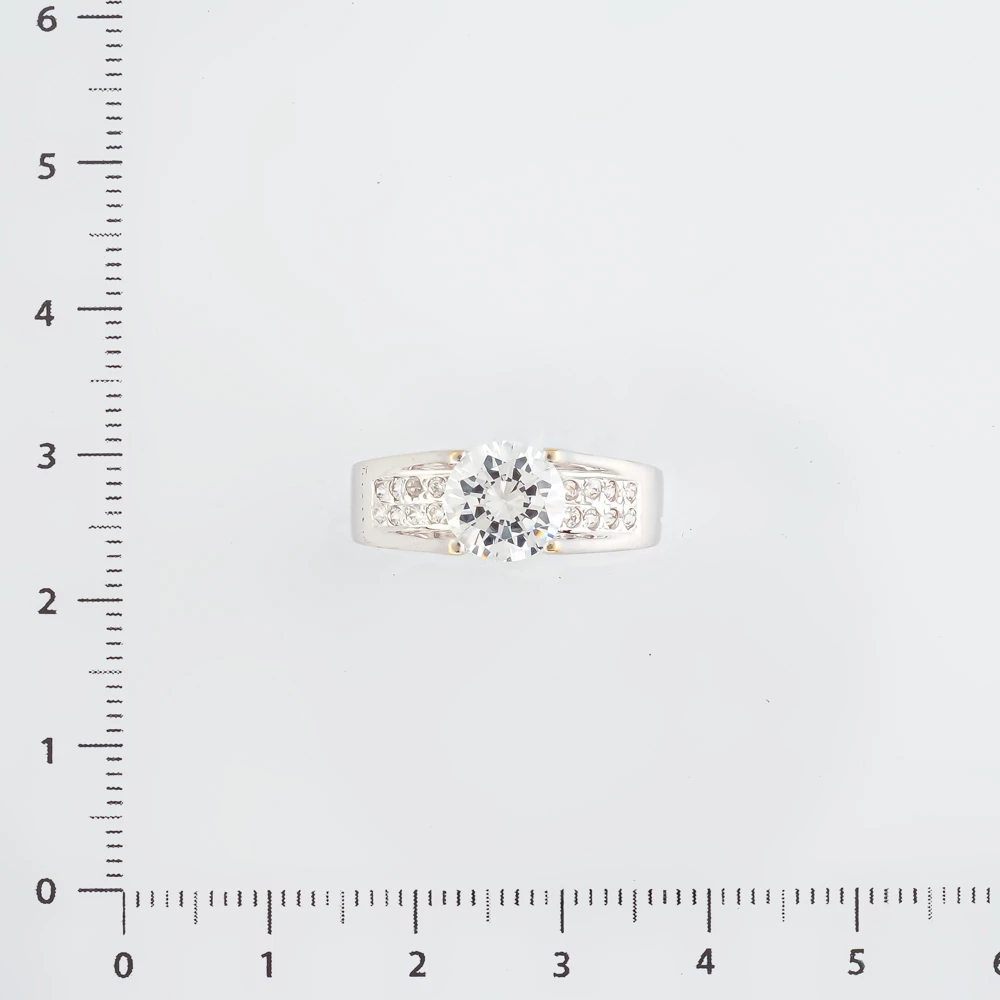 Кольцо с фианитом из белого золота 585 пробы