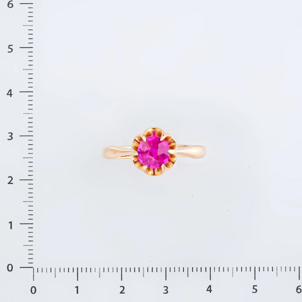 Кольцо с фианитом из красного золота 583 пробы